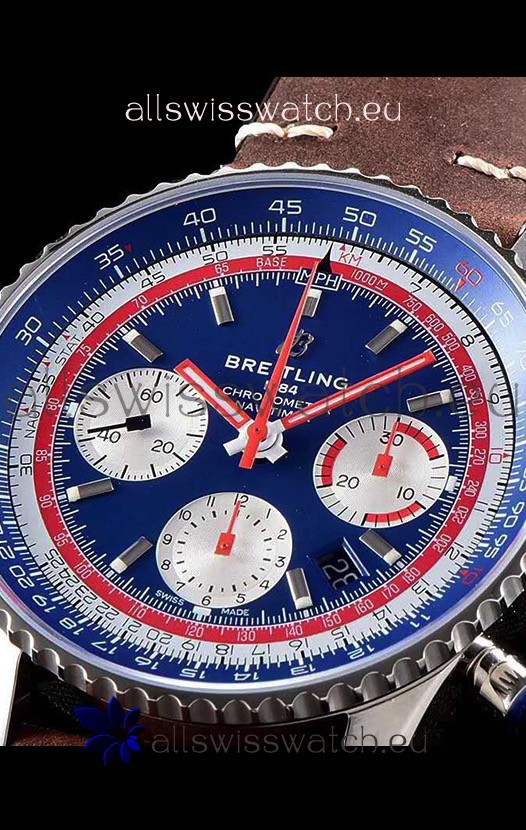 IMG_9081 Breitling Navitimer 1 B01 Chronograph PAN AM Edition 43MM - 904L 1:1 Mirror Replica 8