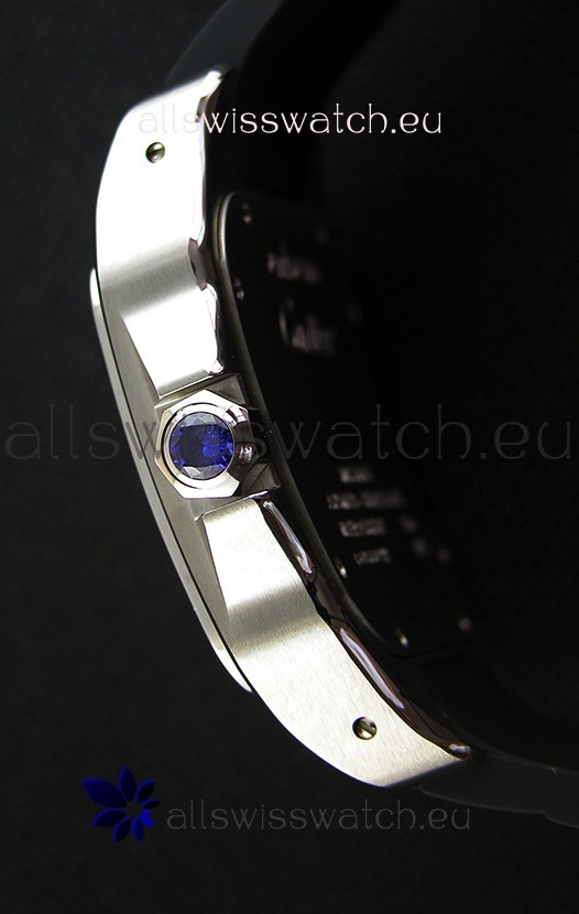 IMG_9081 Cartier Santos De Cartier 1:1 Mirror 39MM Rubber Strap Replica 8
