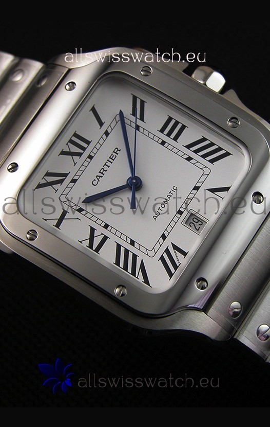 IMG_9081 Cartier Santos De Cartier 1:1 Mirror - 36MM Stainless Steel Replica 8