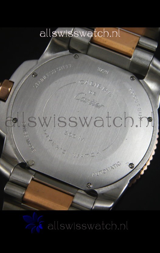 IMG_9081 Calibre De Cartier 42MM Black Dial Two Tone Case White Dial - 1:1 Mirror Replica 8