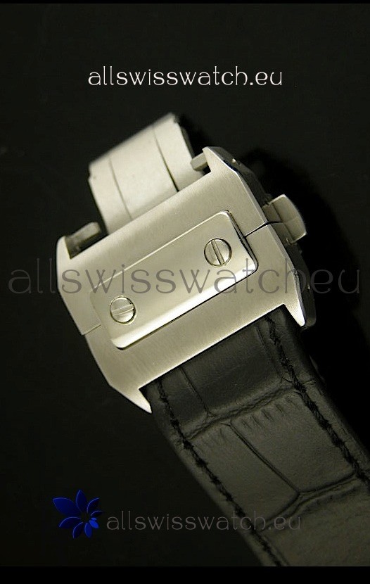 IMG_9081 Cartier Santos 100 1:1 Mirror Steel Diamonds Mens Size 42MM Replica 8