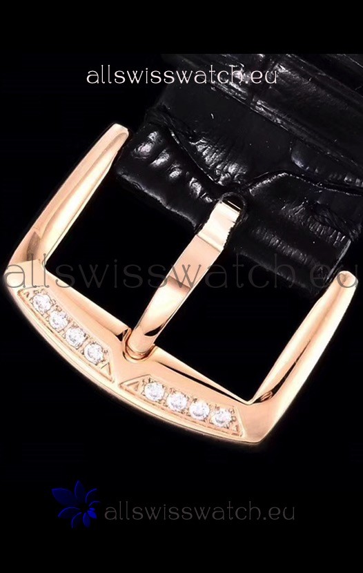 IMG_9081 Franck Muller Long Island Color Dreams Pink Gold in Black Strap Replica 8