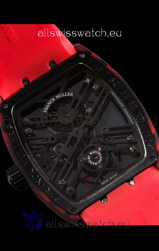 IMG_9081 Franck Muller Vanguard Skeleton Tourbillon Red Carbon Replica 8