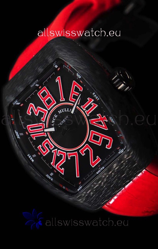 IMG_9081 Franck Muller Vanguard Carbon Casing Red Indexes Replica 8