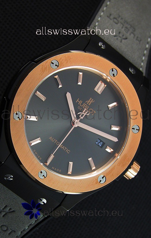 IMG_9081 Hublot Classic Fusion Ceramic King Gold Grey Dial- 1:1 Mirror Replica 8