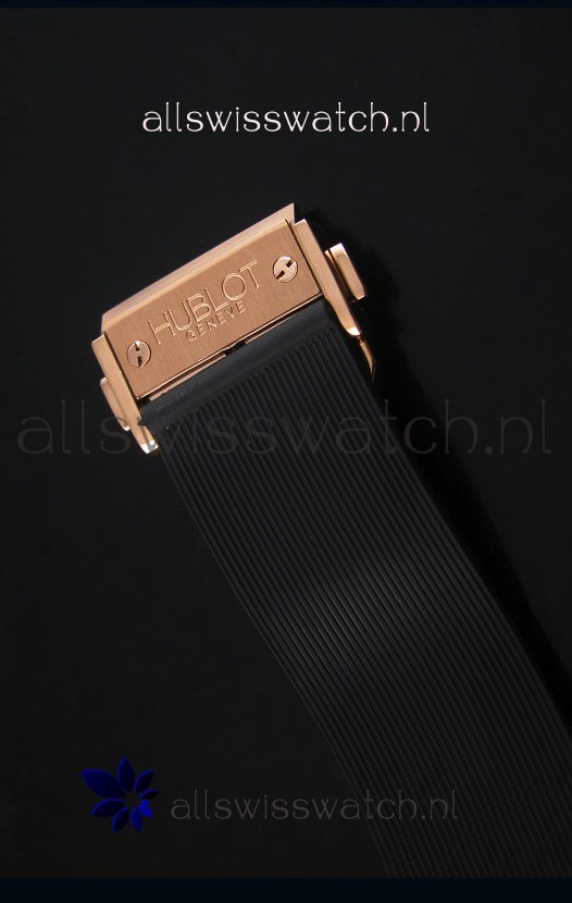 Hublot Big Bang Carbon Dial Diamonds Studded Rose Gold Replica 8