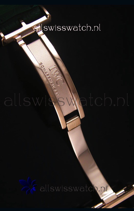 IMG_9081 IWC Portugieser 1:1 Mirror Green Dial Rose Gold Case Replica 8