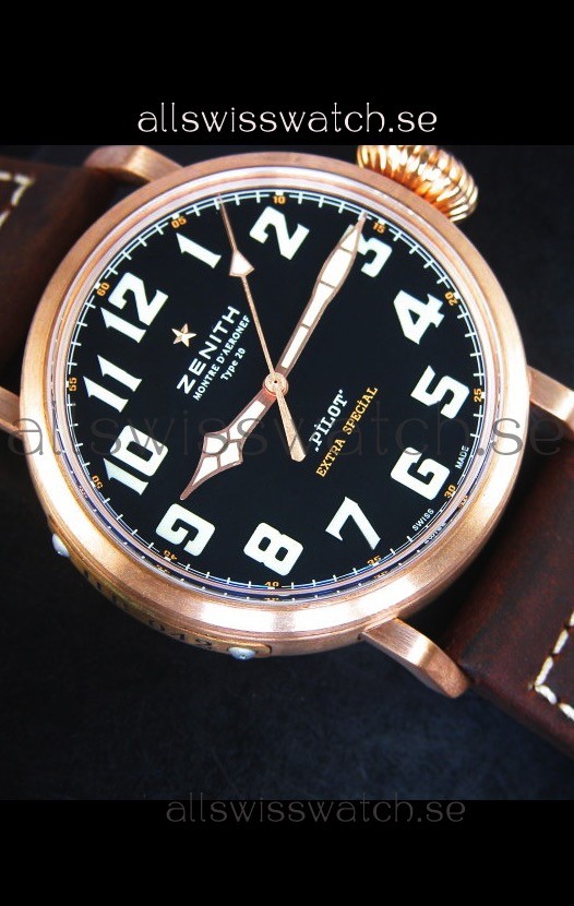 IMG_9081 Zenith Pilot Type 20 Extra Special Edition Yellow Gold 1:1 Mirror Replica 8