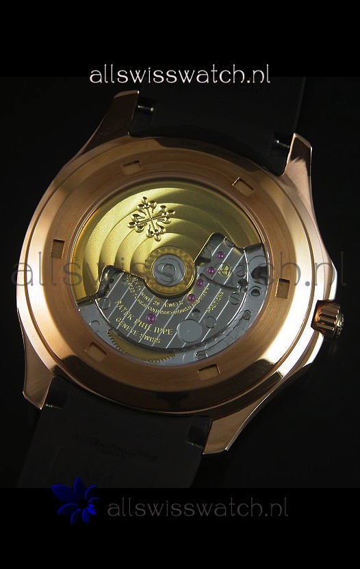 IMG_9081 Patek Philippe Aquanaut Jumbo Rose Gold 1:1 Mirror - Wine Colored Dial Replica 8