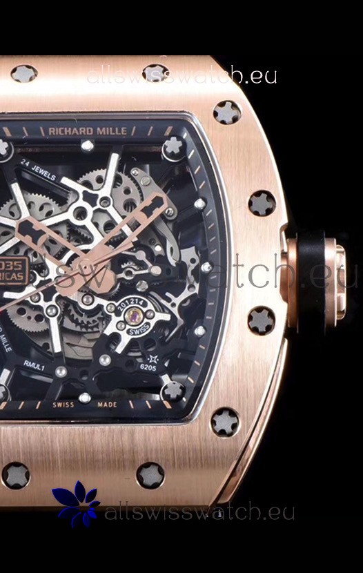 IMG_9081 Richard Mille RM035 AMERICAS 18K Rose Gold in Black Strap Replica 8