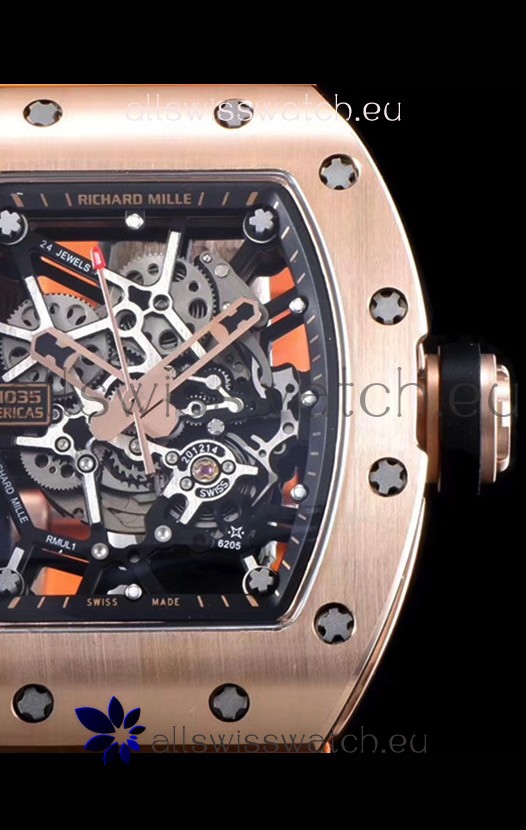 IMG_9081 Richard Mille RM035 AMERICAS 18K Rose Gold in Orange Strap Replica 8