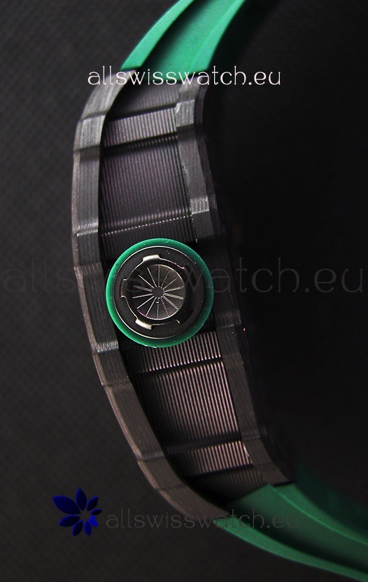 IMG_9081 Richard Mille RM35-02 Rafael Nadal Forged Carbon Case with Green Strap Replica 8