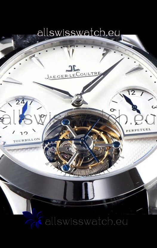 IMG_9081 Jaeger LeCoultre Perpetual Tourbillon 904L Steel Case White Dial Replica 8