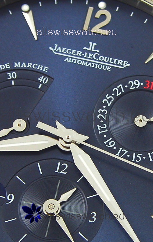 IMG_9081 Jaeger LeCoultre Master Geographic Power Reserve Steel Case Steel Blue Dial Replica 8