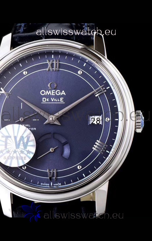 IMG_9081 Omega De Ville Prestige Power Reserve 904L Steel 1:1 Mirror Blue dial Replica 8