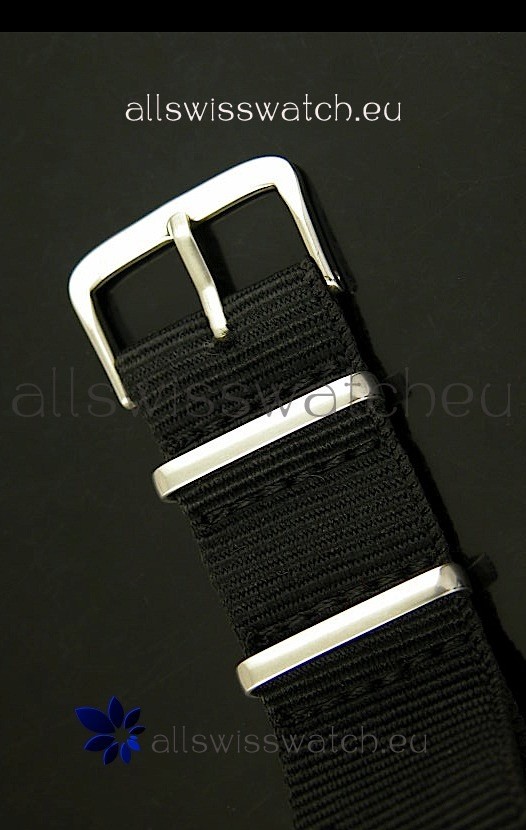 IMG_9081 Omega Seamaster 300 Black Dial with Navy Strap Replica 8