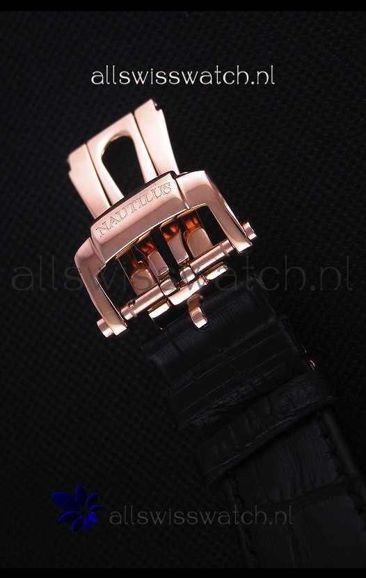 IMG_9081 Patek Philippe Nautilus 5980 Chronograph Rose Gold in Blue Dial - 1:1 Mirror Replica 8