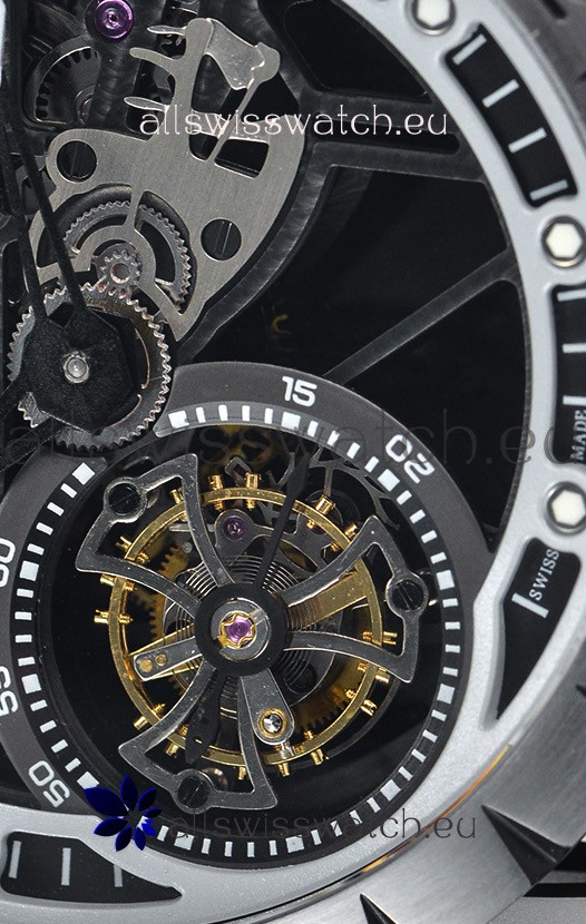 IMG_9081 Roger Dubuis Excalibur Spider Flying Tourbillon Skeleton Titanium Casing 1:1 Mirror Replica 8