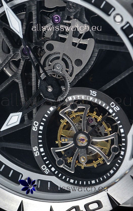 Roger Dubuis Excalibur Spider Flying Tourbillon Skeleton Titanium Casing 1:1 Mirror Replica 8