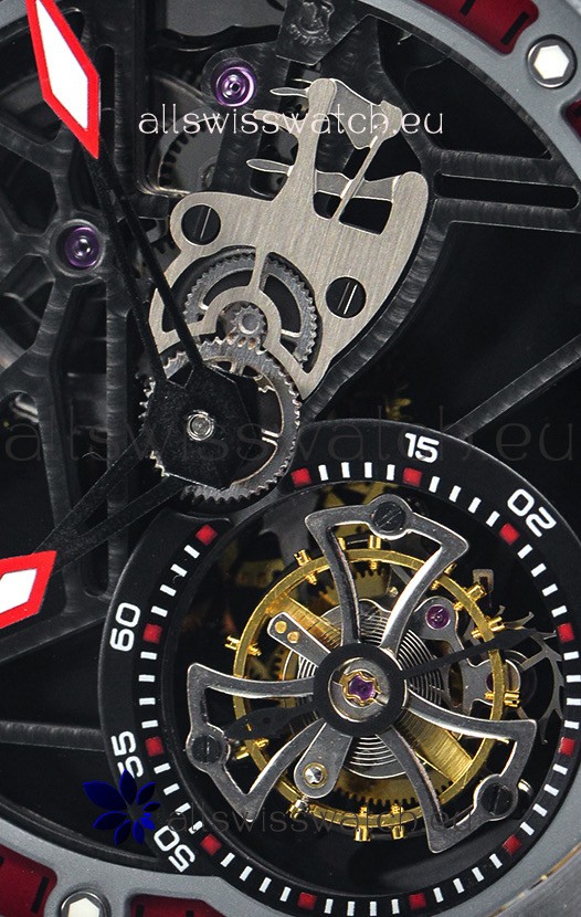 IMG_9081 Roger Dubuis Excalibur Spider Flying Tourbillon Skeleton Titanium Casing 1:1 Mirror Replica 8