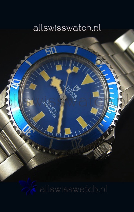 IMG_9081 Tudor Oyster Prince Vintage 200M Blue Dial Squre Markers 1:1 Mirror Replica 8