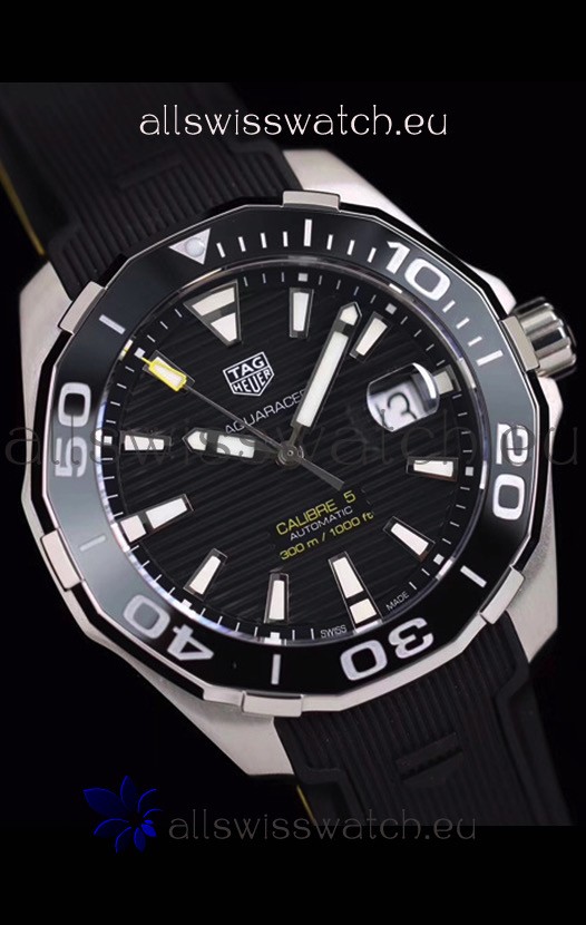 IMG_9081 Tag Heuer Aquaracer Calibre 5 1:1 Mirror Black Dial Replica 8