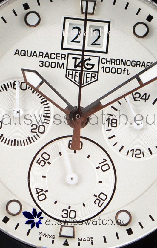 IMG_9081 Tag Heuer Aquaracer Chronograph Quartz White Dial Replica 8