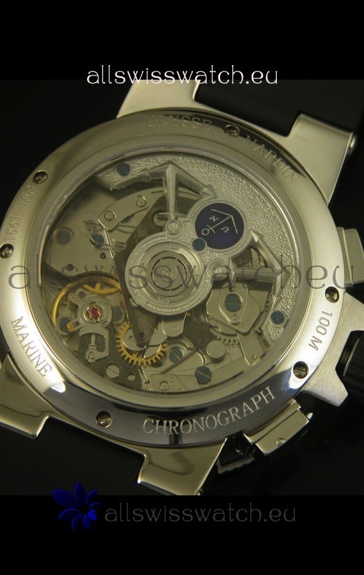 IMG_9081 Ulysse Nardin Marine Chronograph Stainless Steel Black Arabic Dial - 1:1 Mirror Replica 8