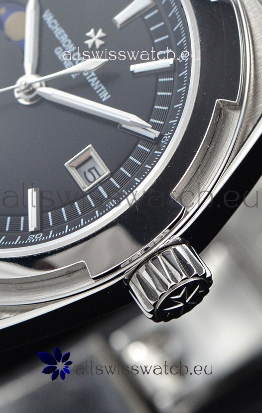IMG_9081 Vacheron Constantin Overseas MoonPhase Stainless Steel in Black Dial Replica 8