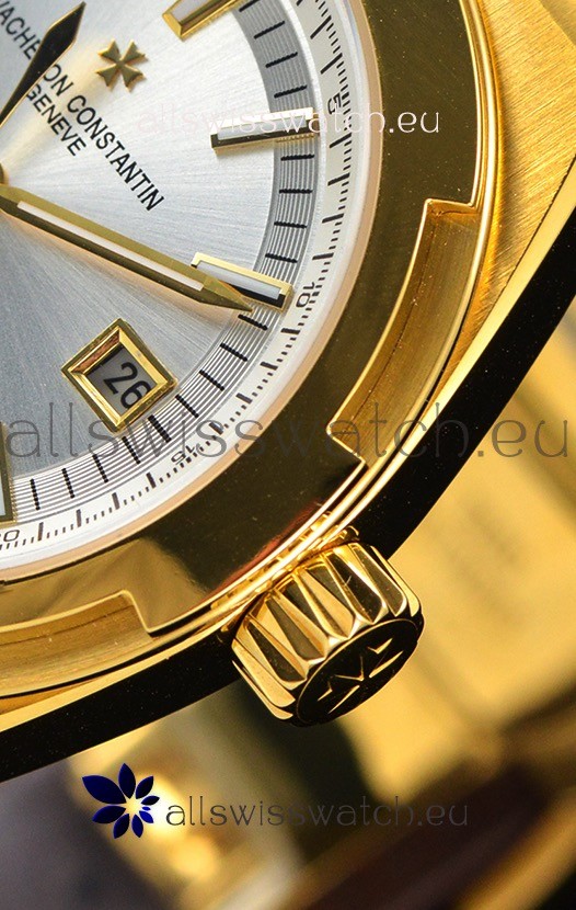 IMG_9081 Vacheron Constantin Overseas MoonPhase Yellow Gold in Brown Strap Replica 8