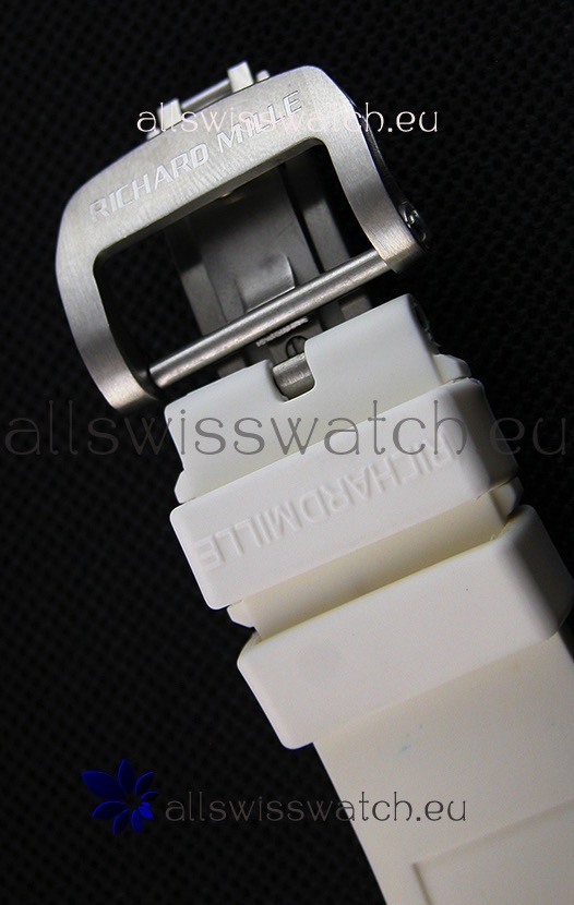 IMG_9081 Richard Mille RM011-FM Felipe Massa White Ceramic Case in White Strap Replica 8