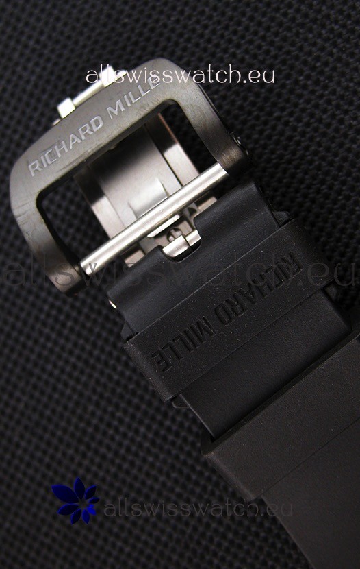 IMG_9081 Richard Mille RM35-2 Rafael Nadal Forged Carbon Case with Black Strap Replica 8