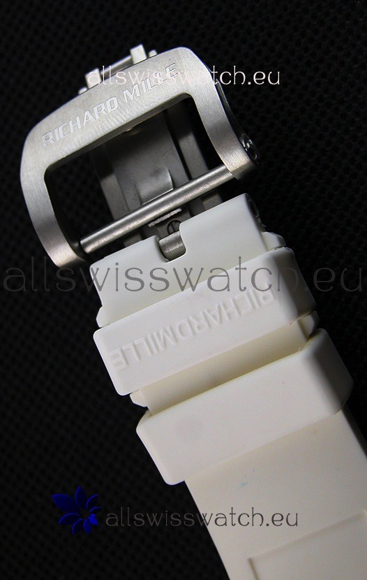 IMG_9081 Richard Mille RM011-FM Felipe Massa White Ceramic Case in White Strap Replica 8