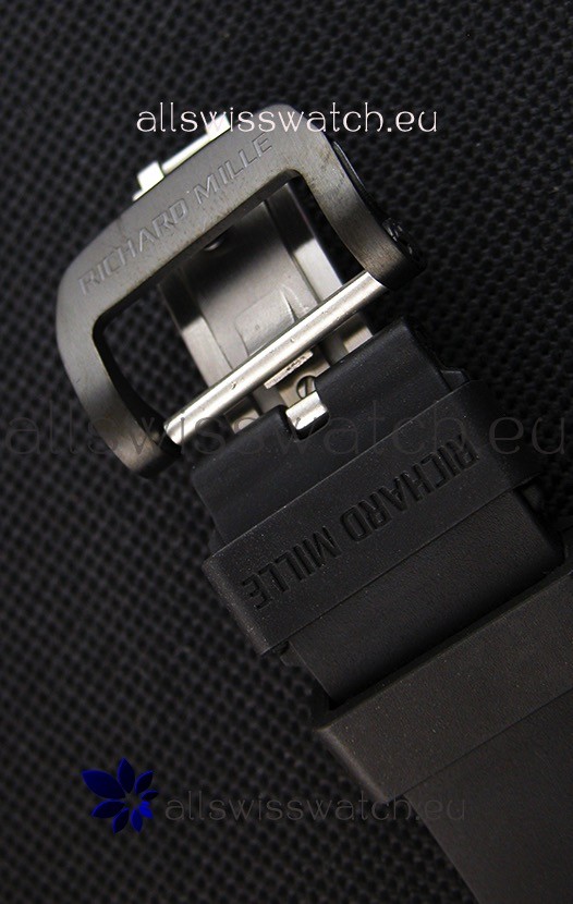 IMG_9081 Richard Mille RM011-FM Felipe Massa One Piece Black Forged Carbon Case in Black Strap Replica 8