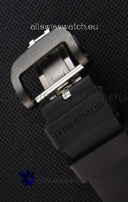 IMG_9081 Richard Mille RM011-FM Felipe Massa Black Ceramic Case in Black Strap Replica 8