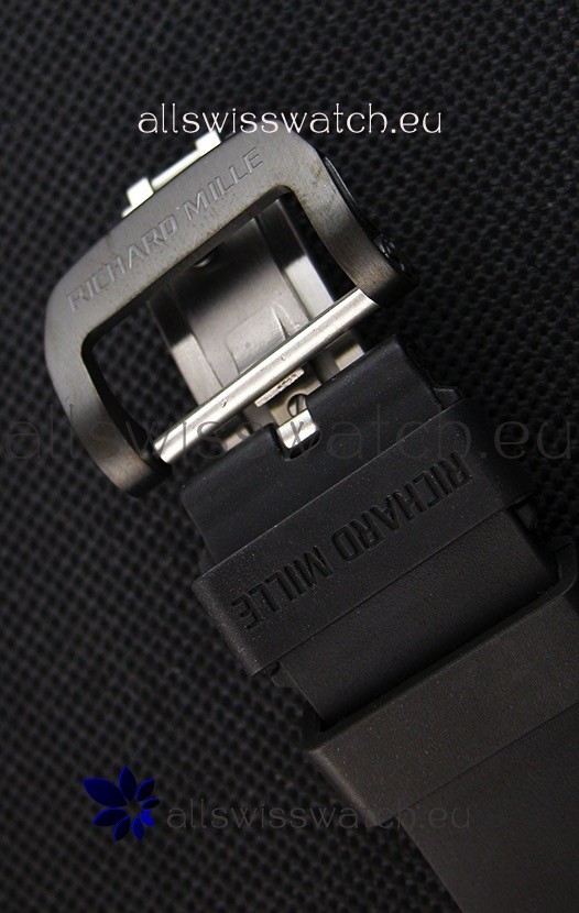 IMG_9081 Richard Mille RM011-FM Felipe Massa One Piece Black Forged Carbon Case in Black Strap Replica 8