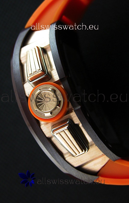 Richard Mille RM011-FM Felipe Massa One Piece Ceramic Case in Orange Strap Replica 8