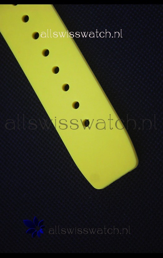 IMG_9081 Richard Mille RM011-03 One Piece Black Forged Carbon Case in Yellow Strap Replica 8