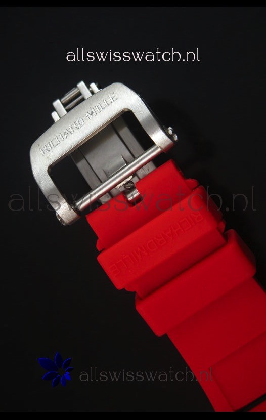IMG_9081 Richard Mille RM053 Tourbillon Pablo Mac Donoughin Titanium Case Red Strap Replica 8