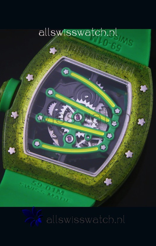 IMG_9081 Richard Mille RM059 Yohan Blake Editionin Green Bezel Replica 8