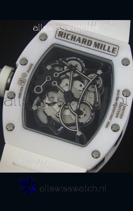 IMG_9081 Richard Mille RM055 White Ceramic Case in White Inner Bezel Replica 8
