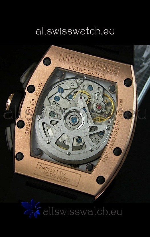 IMG_9081 Richard Mille RM011 Filipe Massa Pink Gold on Titanium Casing Replica 8