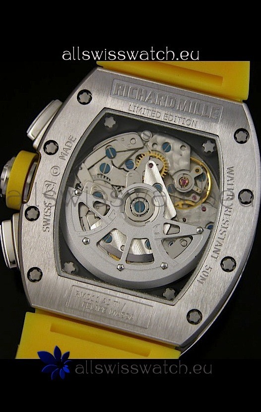 IMG_9081 Richard Mille Filippe Massa Edition Titaniumin Yellow Strap Replica 8