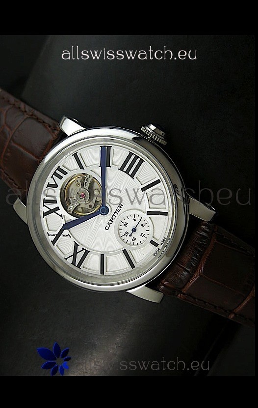 IMG_9081 Ballon De Cartier Flying Tourbillon - Brown Strap Replica 8