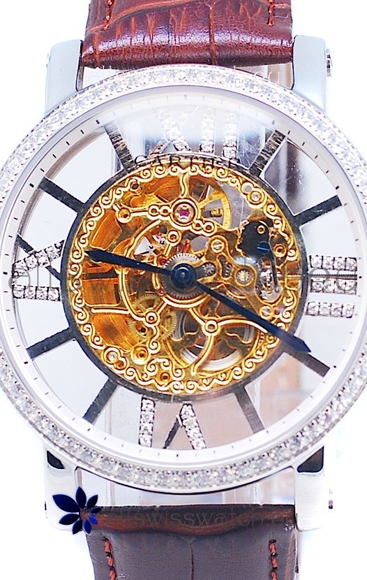 IMG_9081 Ronde De Cartier Skeleton in Diamond Bezel Replica 8