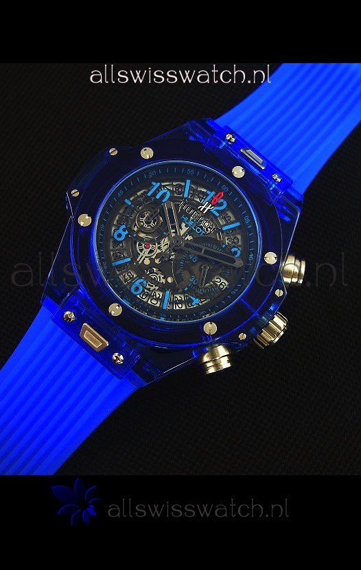 IMG_9081 Hublot Big Bang Unico Blue Sapphire Quartz 45MM Replica 8