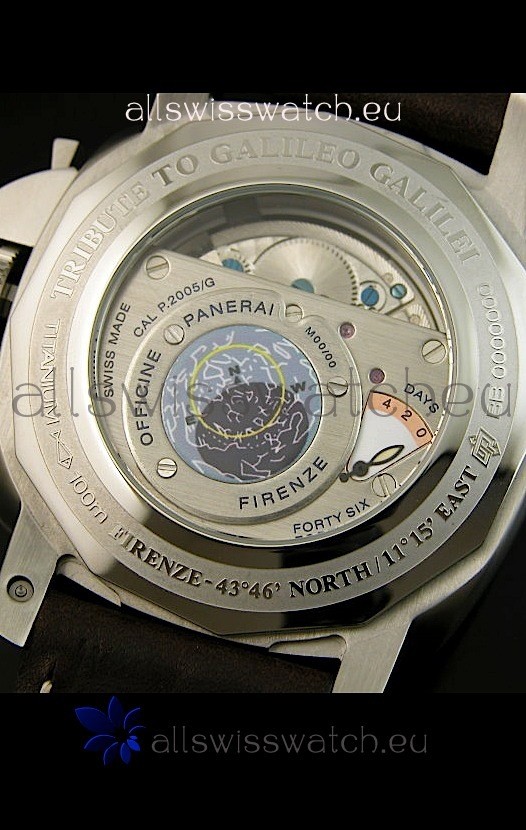 IMG_9081 Panerai PAM365 L’Astronomo Luminor 1950 GMT Equation of Time Brown Dial Steel Replica 8