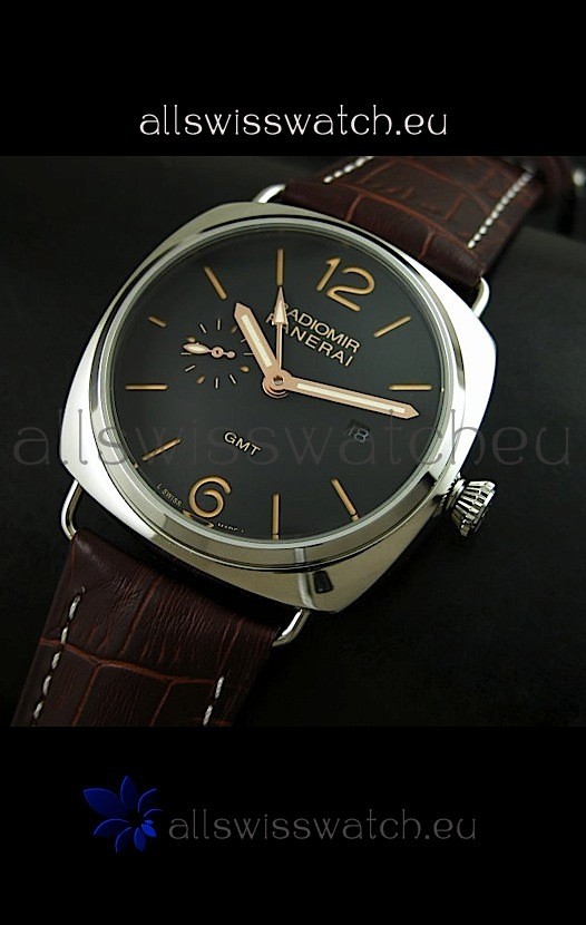 IMG_9081 Panerai Radiomir PAM421 GMT in Black Dial Replica 8