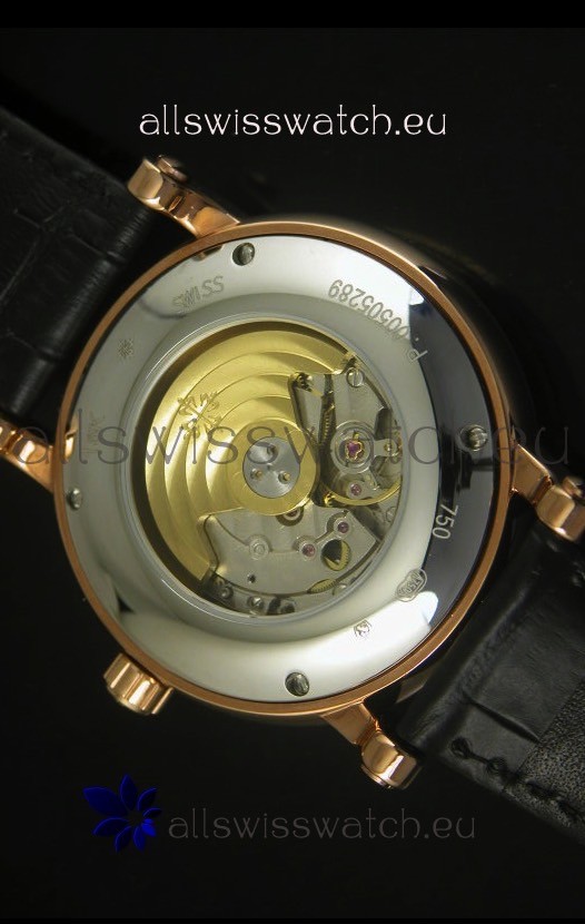 IMG_9081 Patek Philippe Calatrava Rose Gold Diamonds Hour Markers Replica 8