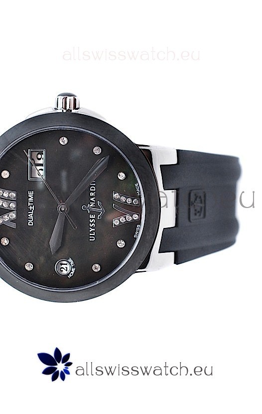 IMG_9081 Ulysse Nardin Executive Dual Time Diamond Black Replica 8
